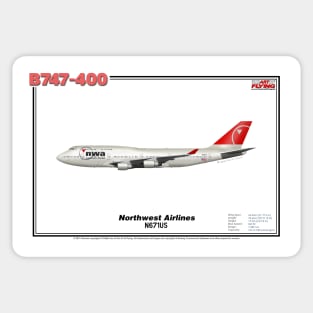 Boeing B747-400 - Northwest Airlines (Art Print) Sticker